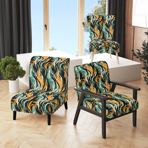 Jungle Majesty In Orange And Green - Modern Accent Side Chair