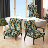 Jungle Majesty In Orange And Green - Modern Accent Side Chair