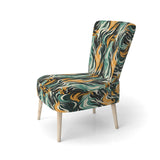 Jungle Majesty In Orange And Green - Modern Accent Side Chair
