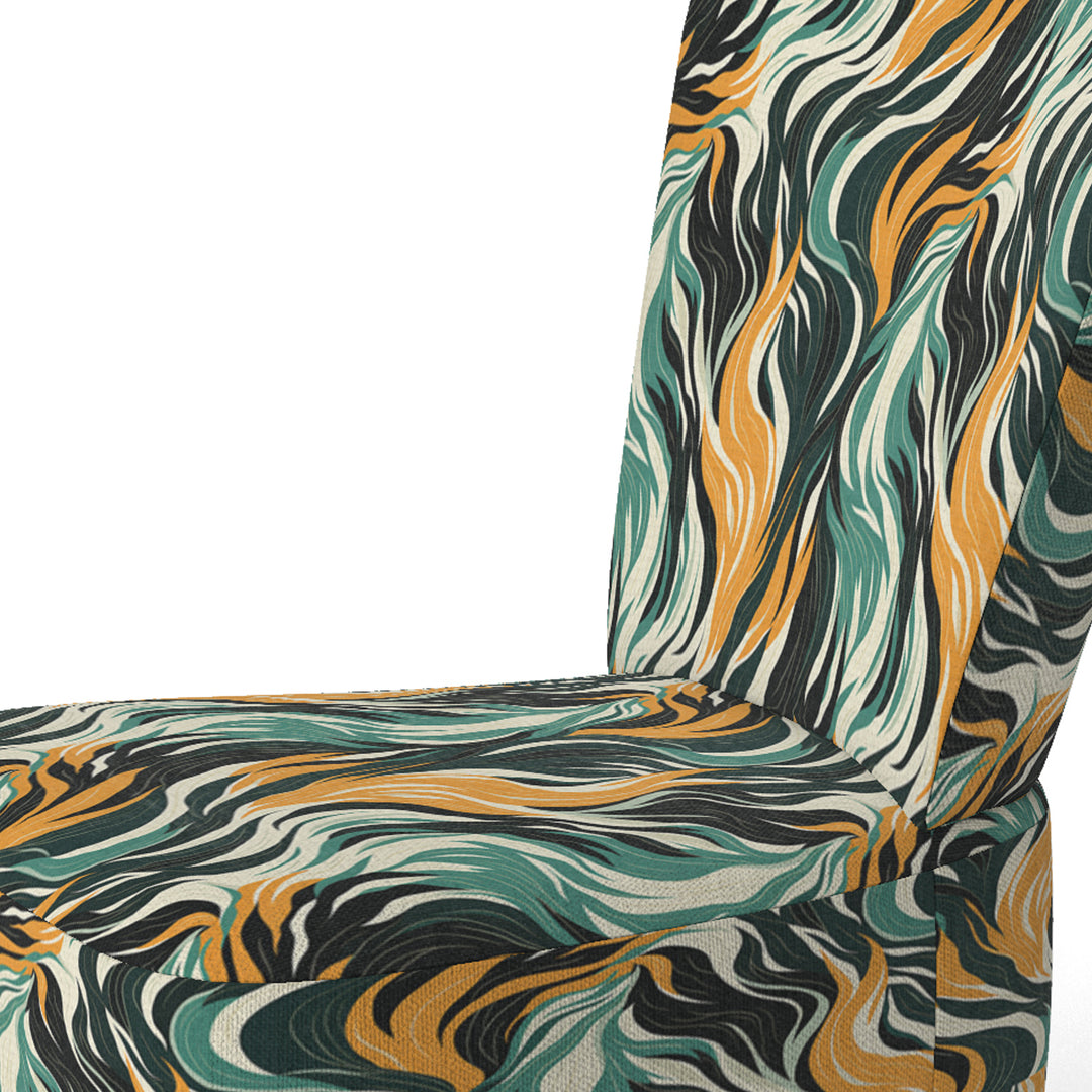 Jungle Majesty In Orange And Green - Modern Accent Side Chair