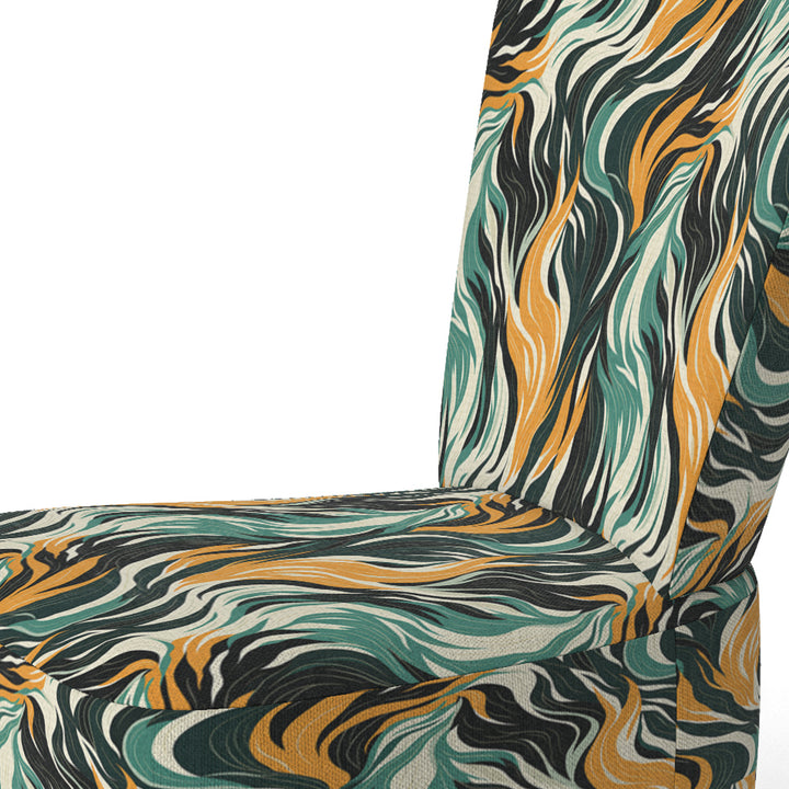 Jungle Majesty In Orange And Green - Modern Accent Side Chair