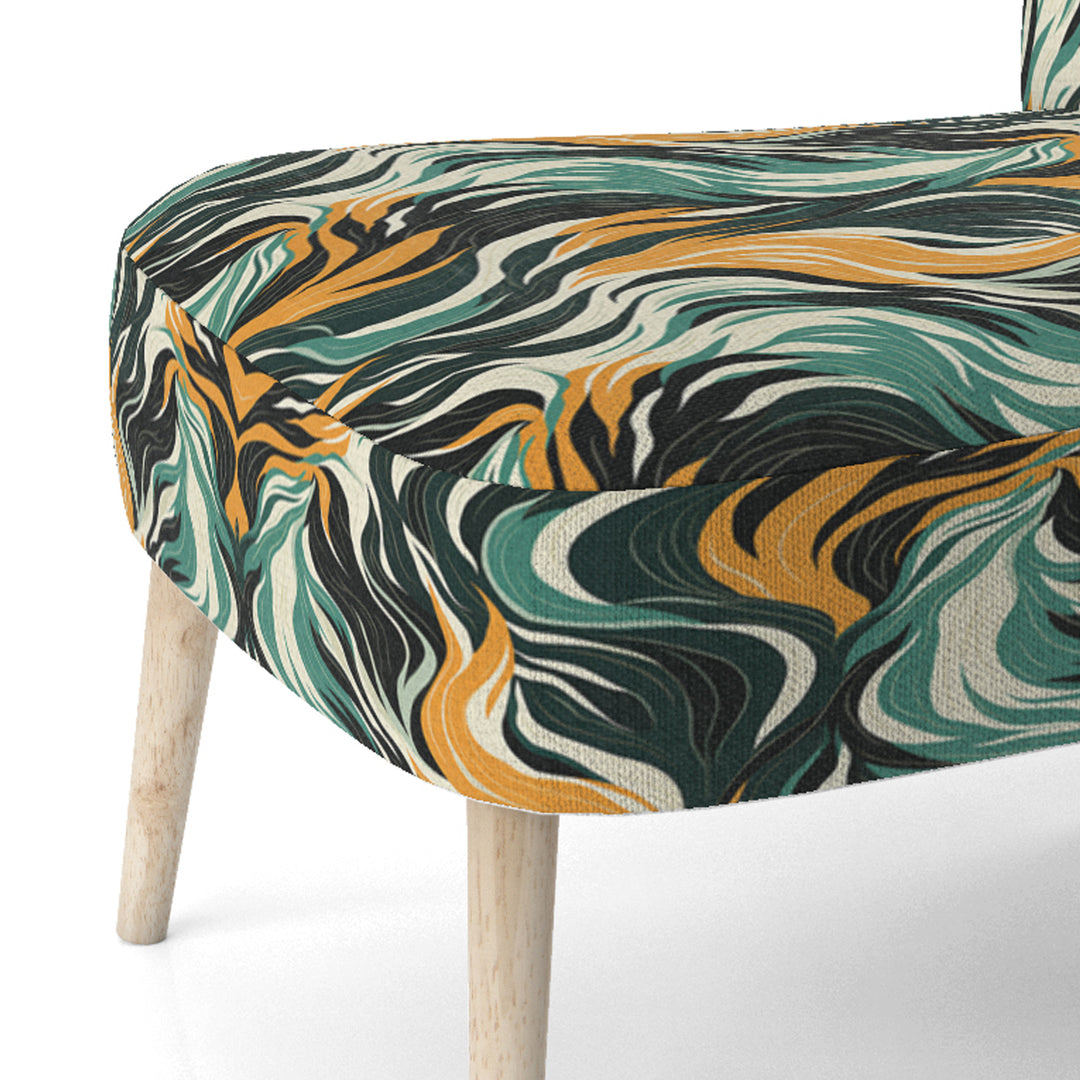 Jungle Majesty In Orange And Green - Modern Accent Side Chair