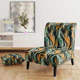 Jungle Majesty In Orange And Green - Modern Accent Side Chair