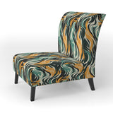 Jungle Majesty In Orange And Green - Modern Accent Side Chair