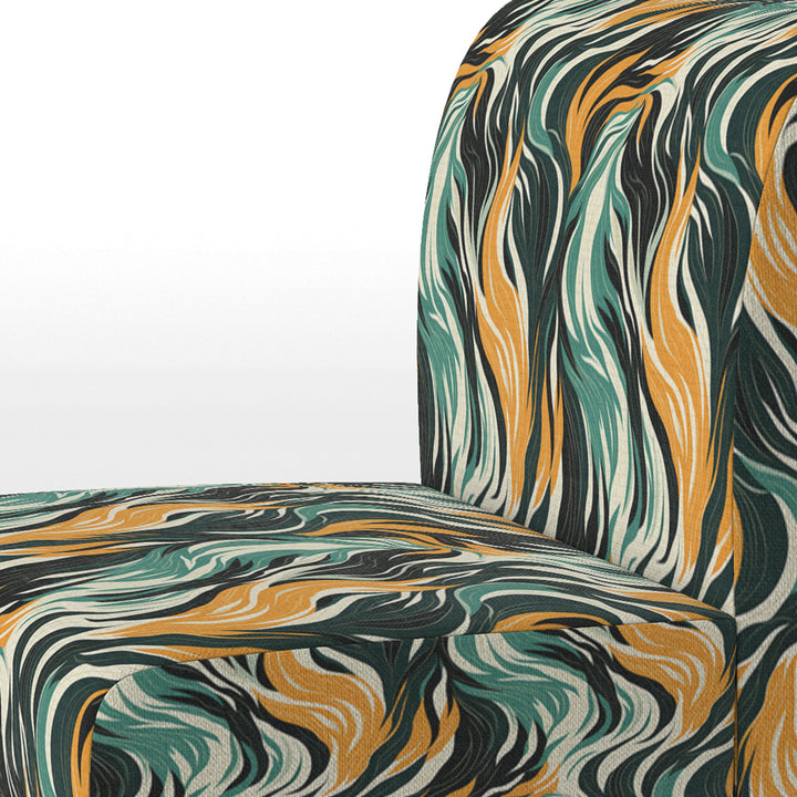 Jungle Majesty In Orange And Green - Modern Accent Side Chair