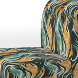 Jungle Majesty In Orange And Green - Modern Accent Side Chair