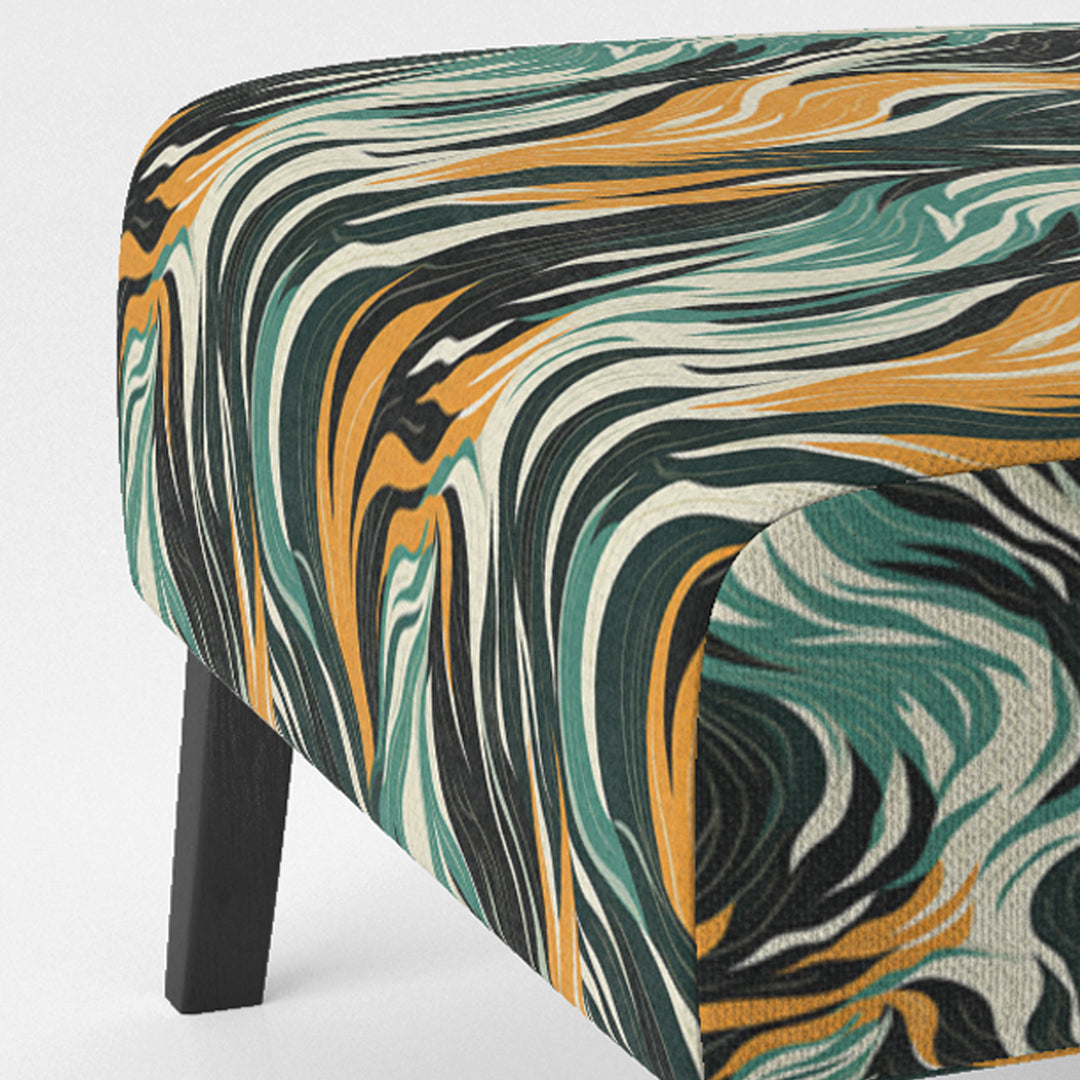 Jungle Majesty In Orange And Green - Modern Accent Side Chair
