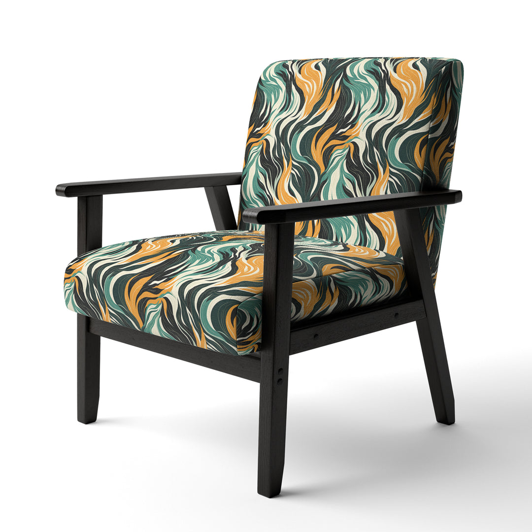 Jungle Majesty In Orange And Green - Modern Accent Side Chair