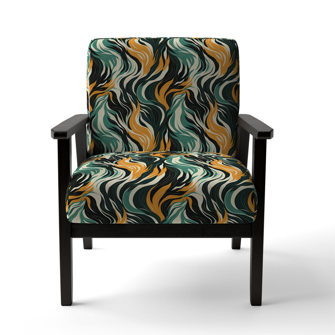 Jungle Majesty In Orange And Green - Modern Accent Side Chair