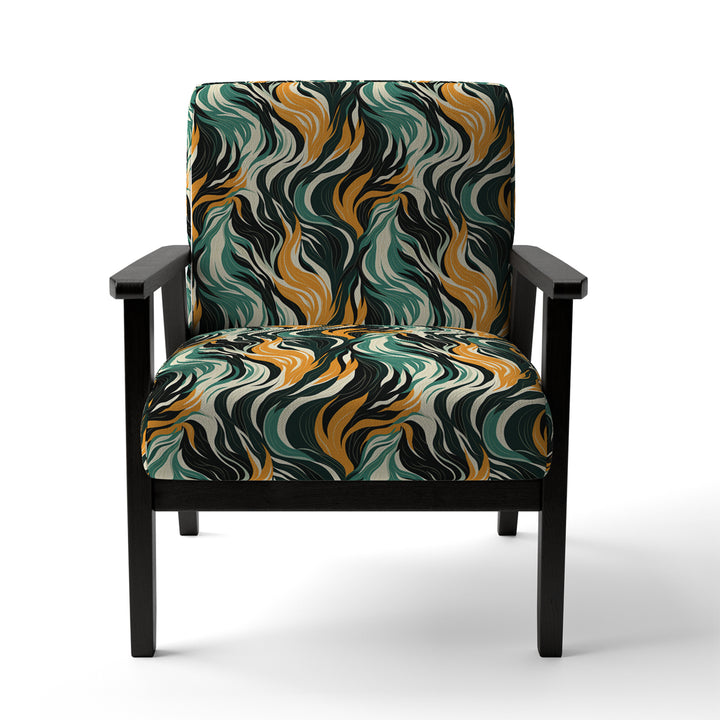 Jungle Majesty In Orange And Green - Modern Accent Side Chair