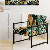 Jungle Majesty In Orange And Green - Modern Accent Side Chair