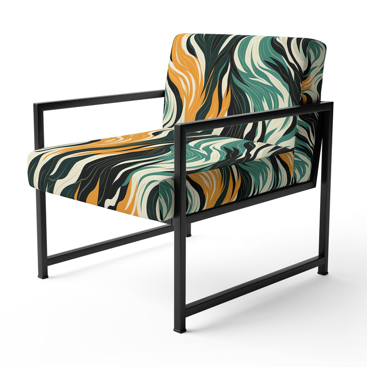 Jungle Majesty In Orange And Green - Modern Accent Side Chair