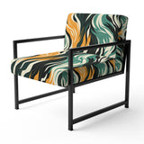 Jungle Majesty In Orange And Green - Modern Accent Side Chair