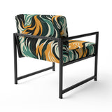 Jungle Majesty In Orange And Green - Modern Accent Side Chair