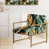 Jungle Majesty In Orange And Green - Modern Accent Side Chair