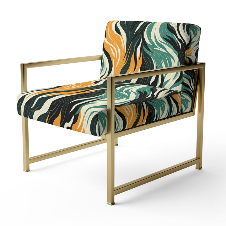 Jungle Majesty In Orange And Green - Modern Accent Side Chair
