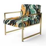 Jungle Majesty In Orange And Green - Modern Accent Side Chair