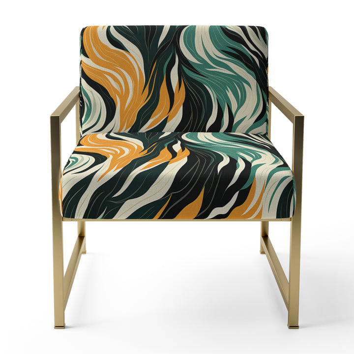 Jungle Majesty In Orange And Green - Modern Accent Side Chair
