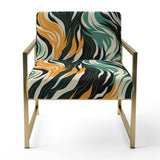 Jungle Majesty In Orange And Green - Modern Accent Side Chair