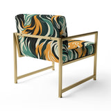 Jungle Majesty In Orange And Green - Modern Accent Side Chair