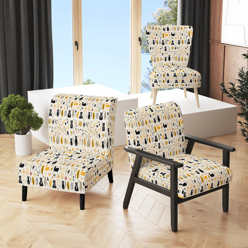 Minimalist Forest Animal Pattern - Farmhouse Accent Chair