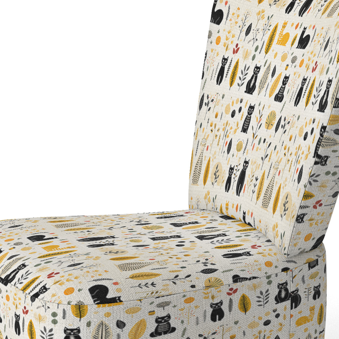 Minimalist Forest Animal Pattern - Farmhouse Accent Chair