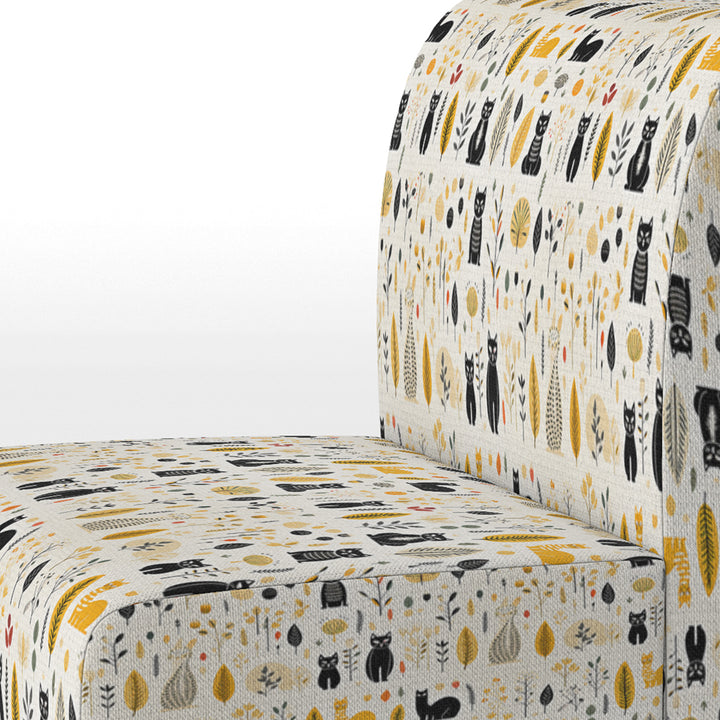 Minimalist Forest Animal Pattern - Farmhouse Accent Chair