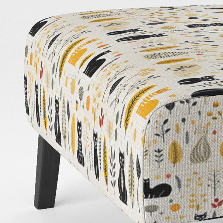 Minimalist Forest Animal Pattern - Farmhouse Accent Chair