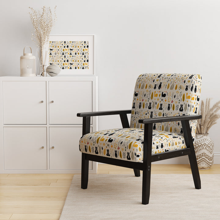 Minimalist Forest Animal Pattern - Farmhouse Accent Chair