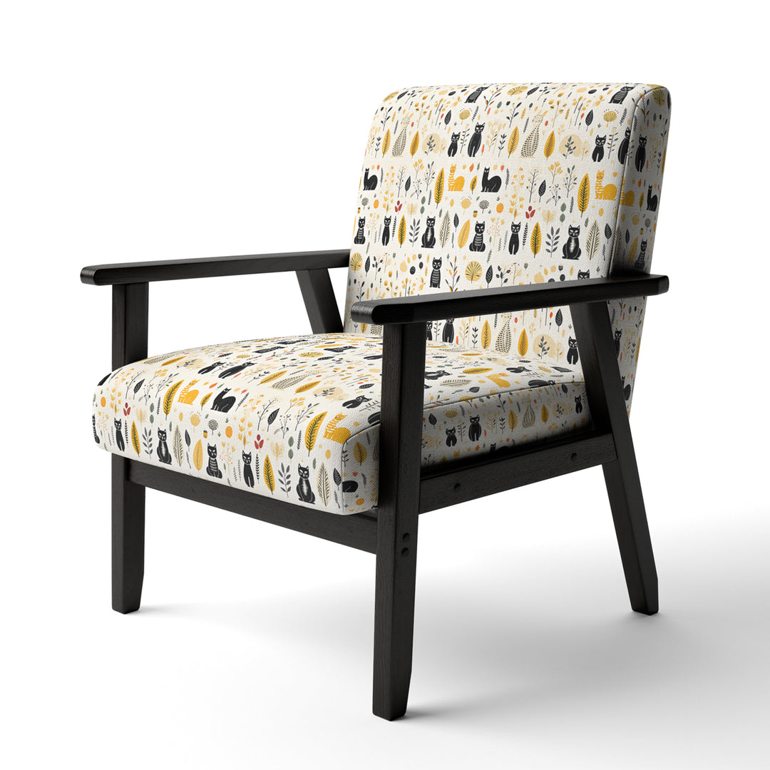 Minimalist Forest Animal Pattern - Farmhouse Accent Chair