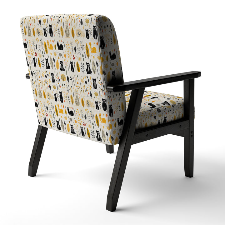 Minimalist Forest Animal Pattern - Farmhouse Accent Chair