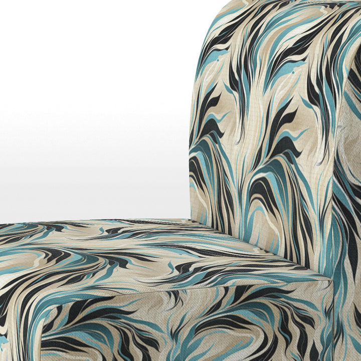 Teal And Cream Natures Whispers - Upholstered Modern Accent Chairs
