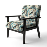 Teal And Cream Natures Whispers - Upholstered Modern Accent Chairs