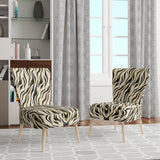 Retro Futurism In Beige And Black Waves - Modern Arm Chair