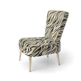 Retro Futurism In Beige And Black Waves - Modern Arm Chair