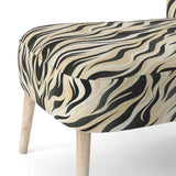 Retro Futurism In Beige And Black Waves - Modern Arm Chair