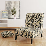 Retro Futurism In Beige And Black Waves - Modern Arm Chair