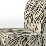 Retro Futurism In Beige And Black Waves - Modern Arm Chair