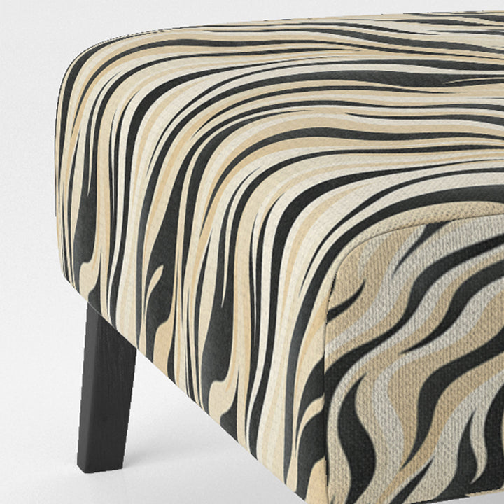 Retro Futurism In Beige And Black Waves - Modern Arm Chair