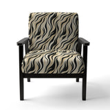 Retro Futurism In Beige And Black Waves - Modern Arm Chair