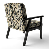 Retro Futurism In Beige And Black Waves - Modern Arm Chair