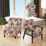 Love In The Wild Coral And Beige Lfower- Upholstered Accent Chair