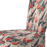 Love In The Wild Coral And Beige Lfower- Upholstered Accent Chair