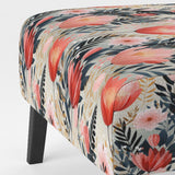 Love In The Wild Coral And Beige Lfower- Upholstered Accent Chair