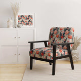 Love In The Wild Coral And Beige Lfower- Upholstered Accent Chair