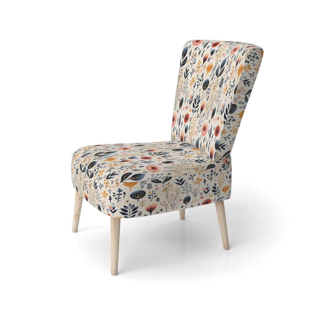 Love In The Wild Coral And Beige Flower - Bohemian Arm Chair