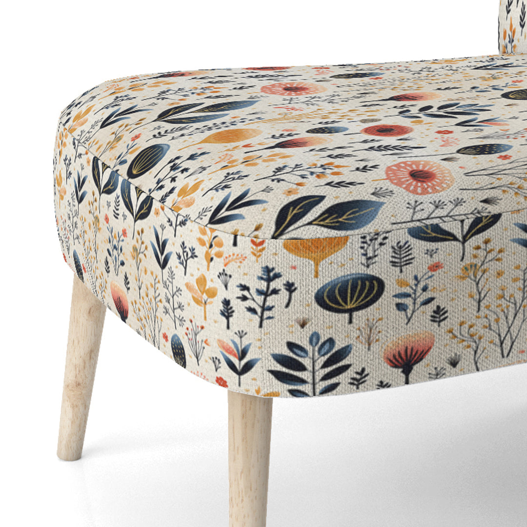 Love In The Wild Coral And Beige Flower - Bohemian Arm Chair