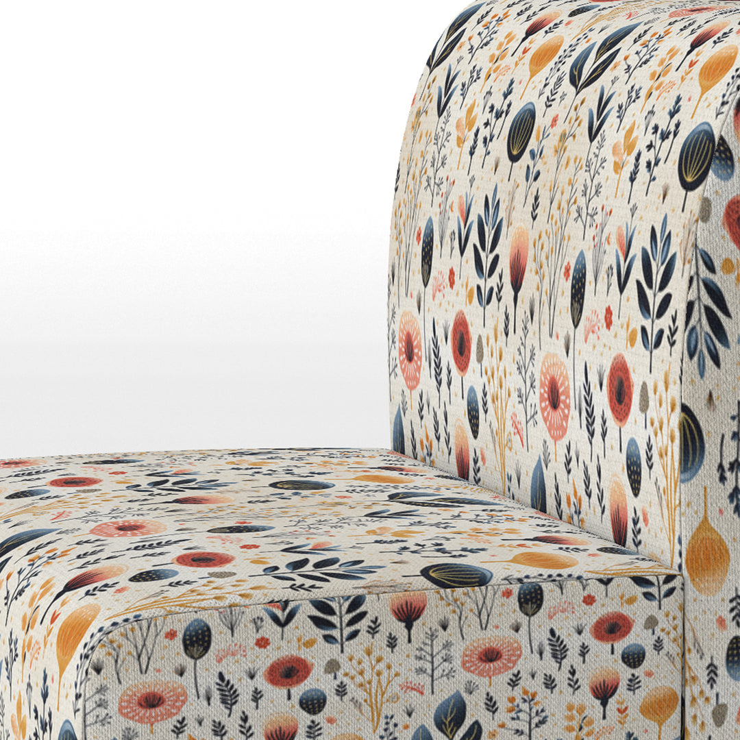 Love In The Wild Coral And Beige Flower - Bohemian Arm Chair
