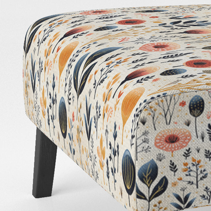 Love In The Wild Coral And Beige Flower - Bohemian Arm Chair