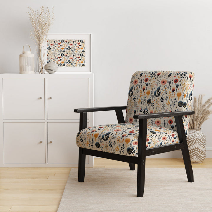 Love In The Wild Coral And Beige Flower - Bohemian Arm Chair